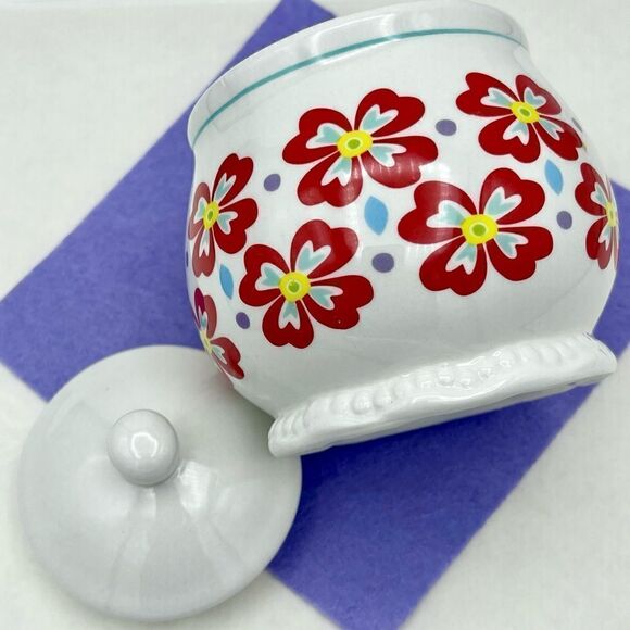 The Pioneer Woman Flea Market Flower Dot Pattern Ceramic SUGAR BOWL ONLY w/ Lid - Picture 6 of 16